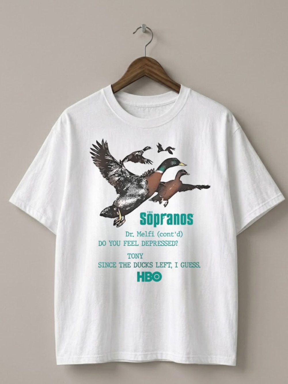 The Sopranos Ducks Dialogue Streetwear Graphic White T-Shirt | Gildan 5000